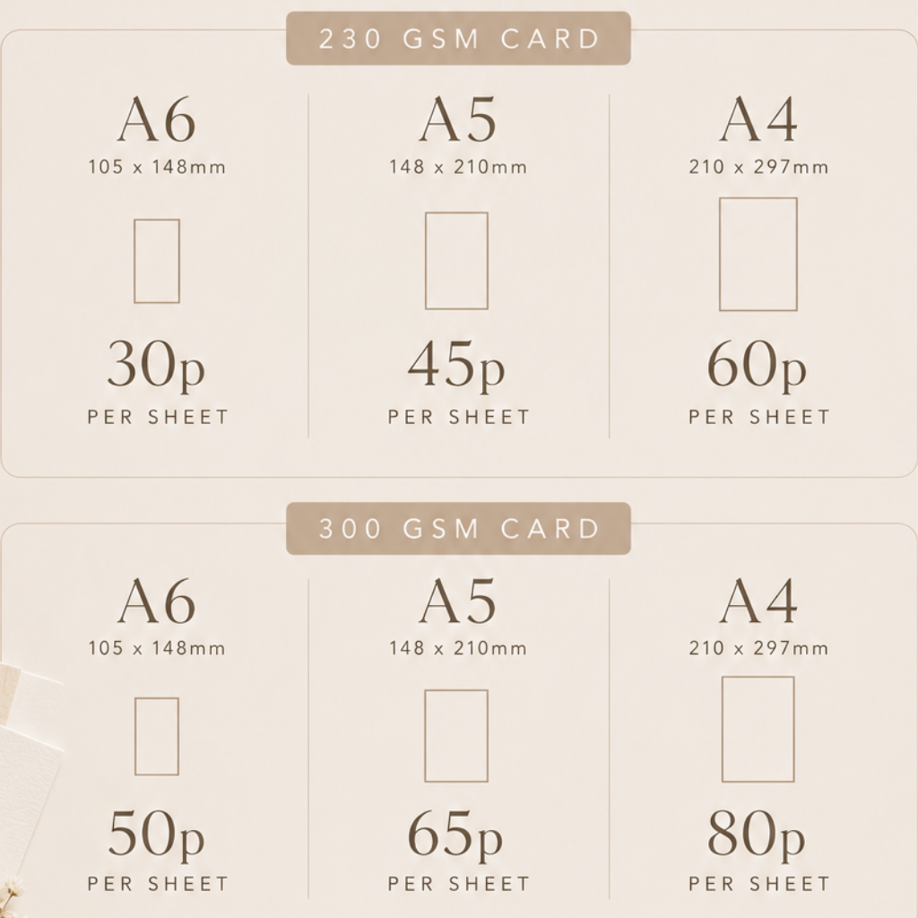 Premium Wedding Printing Service | A4, A5 & A6 Premium Card Prints