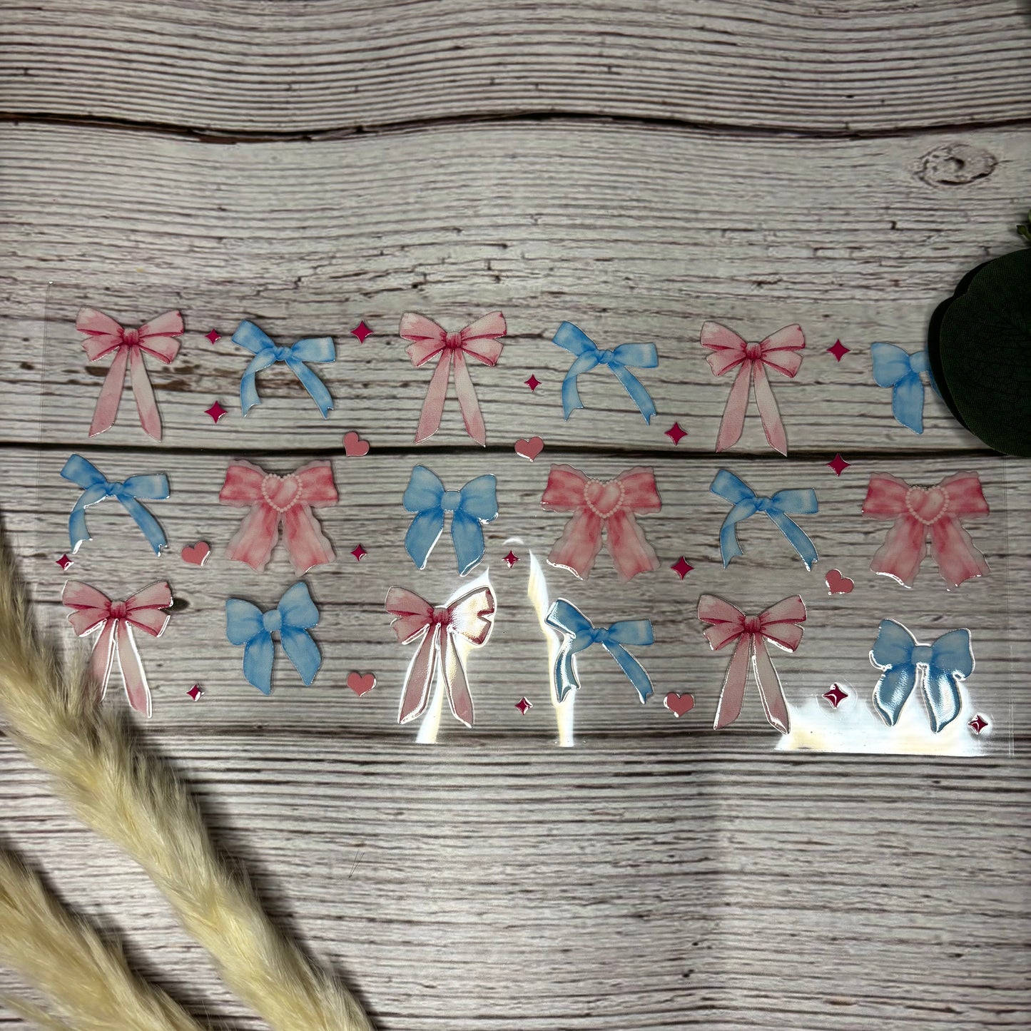 Blue & Pink Bows Wrap