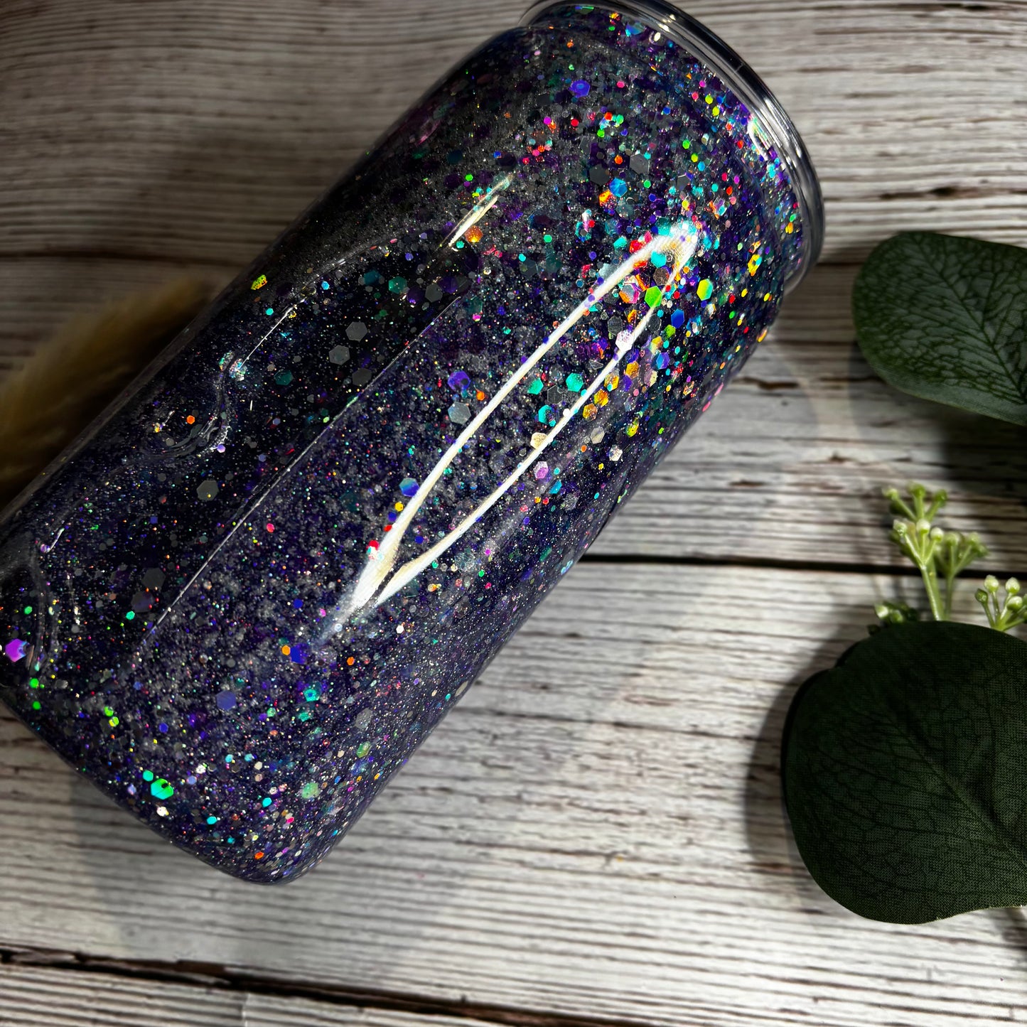 16oz Glitter Acrylic Tumbler - Clear Lid