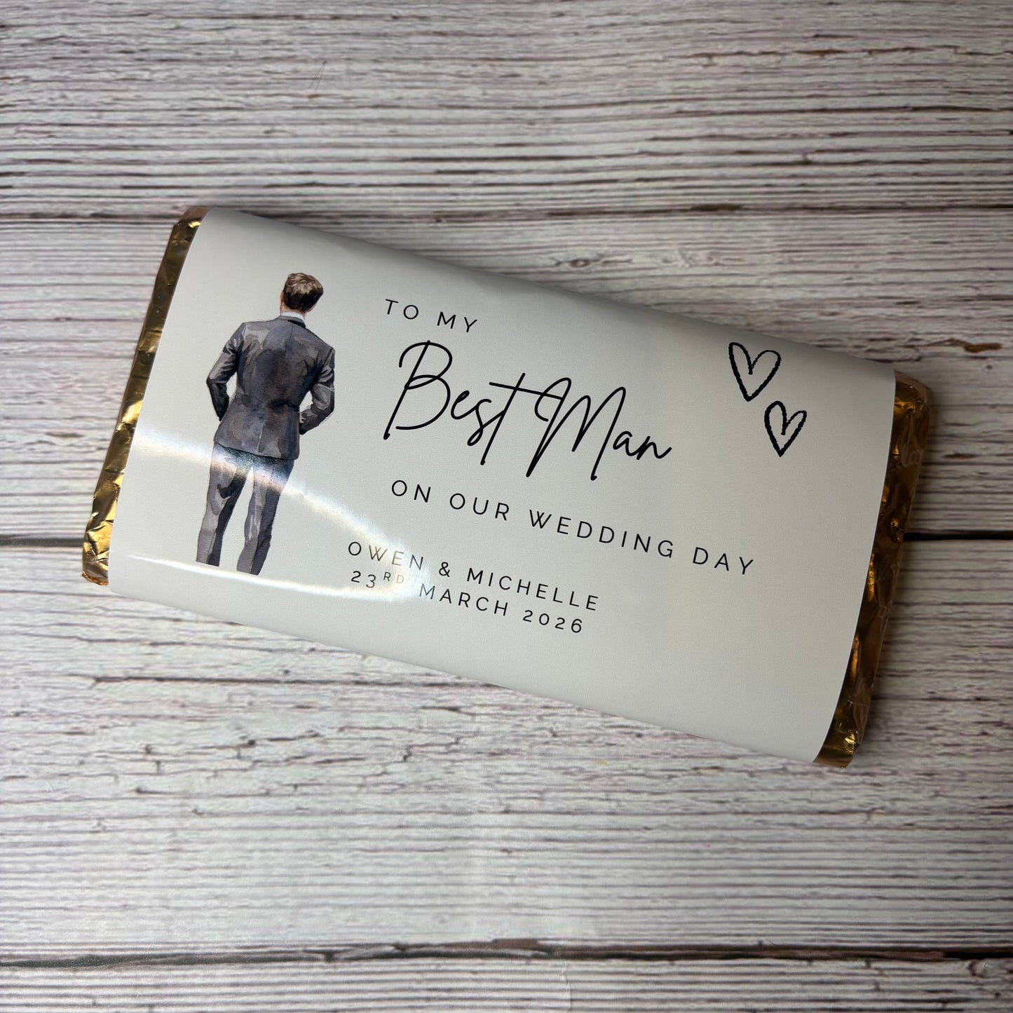 To my Groomsman on my Wedding Day Chocolate Wrapper