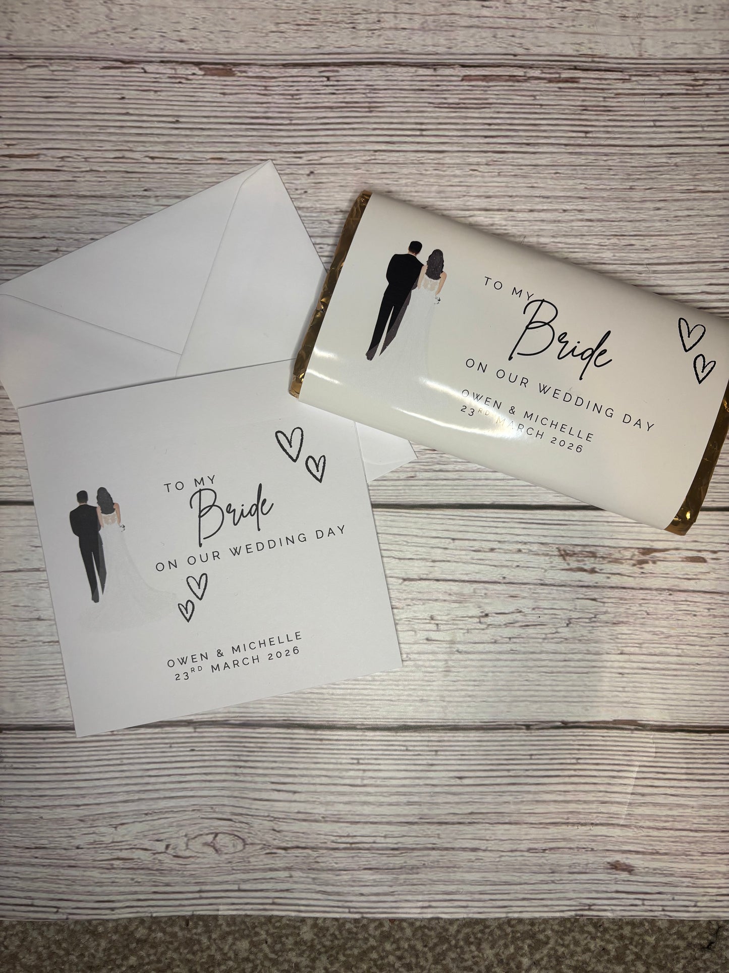 To my Bride on our Wedding Day Card Chocolate Wrapper