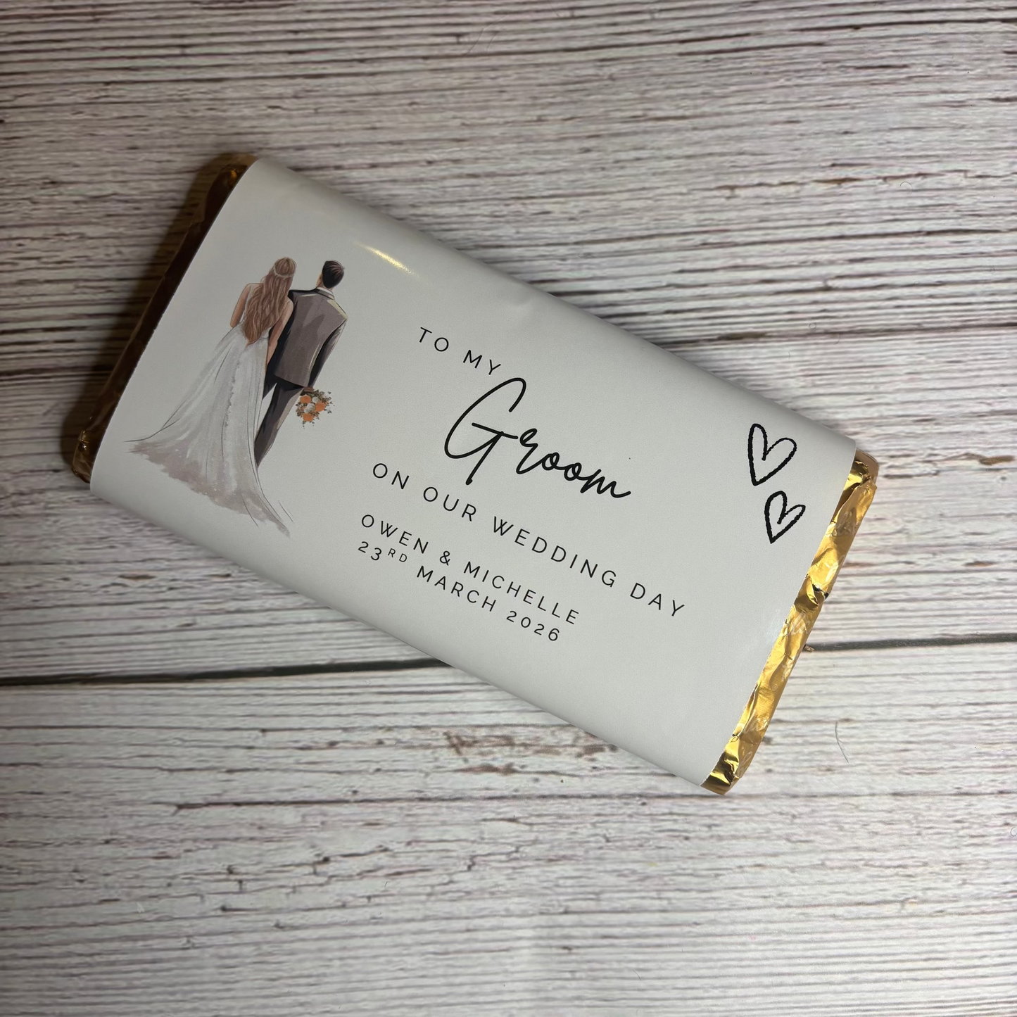 To my Groom on our Wedding Day Card Chocolate Wrapper