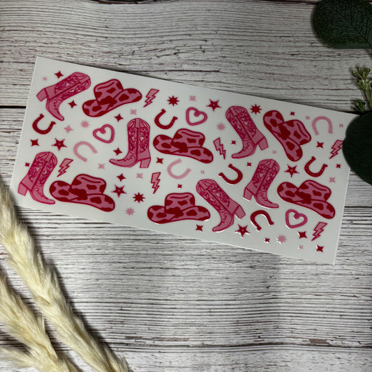Cowgirl Boots & Hat - Hot Pink Wrap