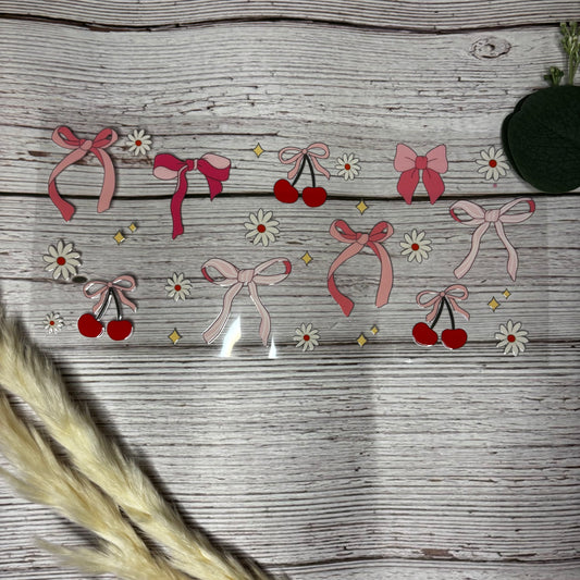 Pink Bows, Cherries & Flowers