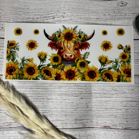 Highland Cow Sunflower Wrap