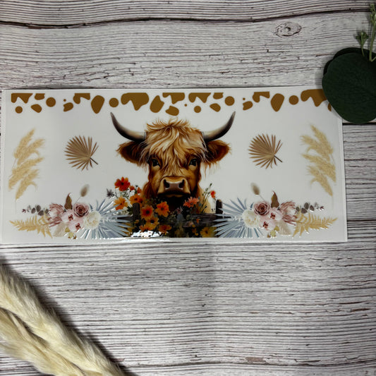 Highland Cow Flower Wrap