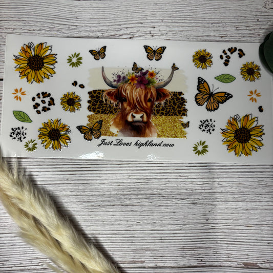 Sunflowers & Butterflies Highland Cow Wrap