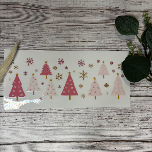 Pink Christmas Tree & Snow Flake Wrap