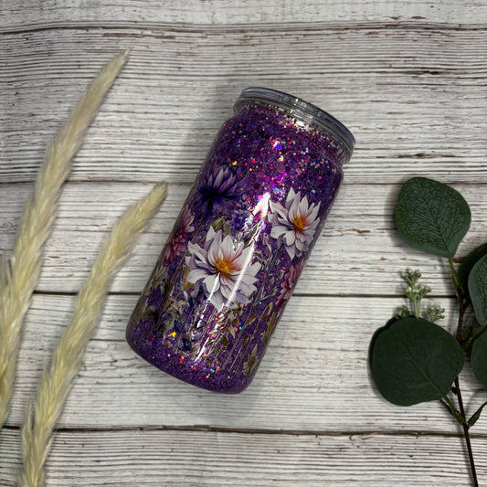 16oz Glitter Acrylic Tumbler - Clear Lid