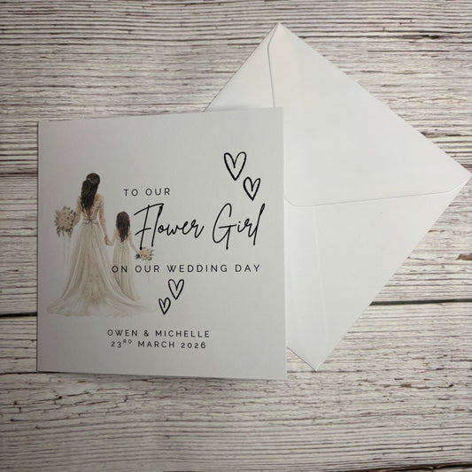 To our Flower Girl on our Wedding Day Card