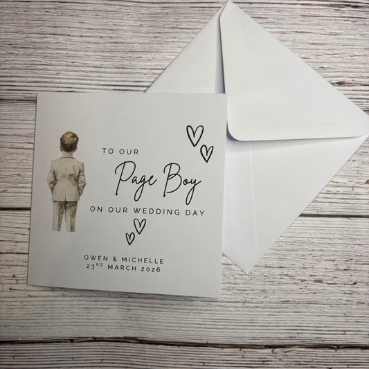 To our Page Boy on our Wedding Day Card