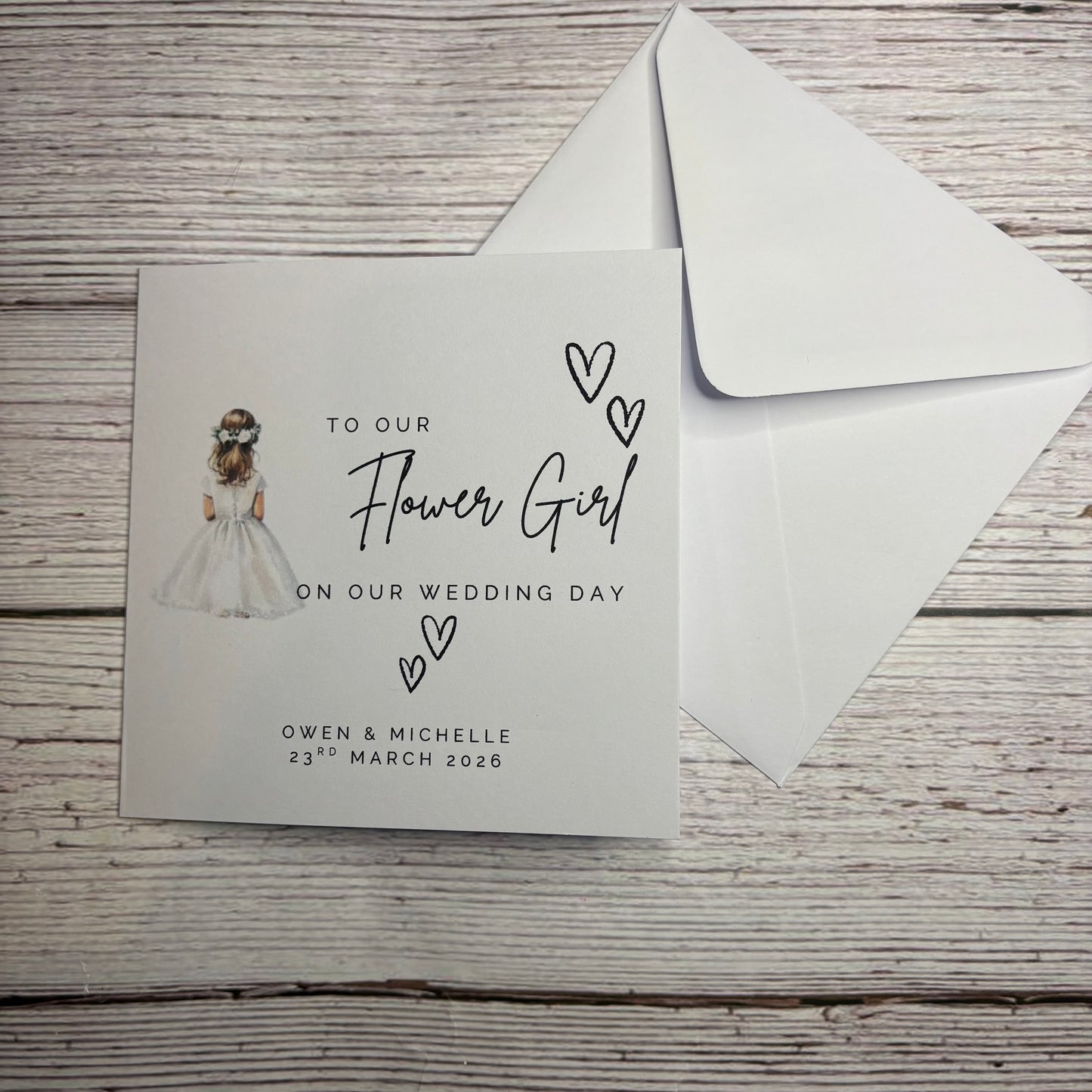 To our Flower Girl on our Wedding Day Card