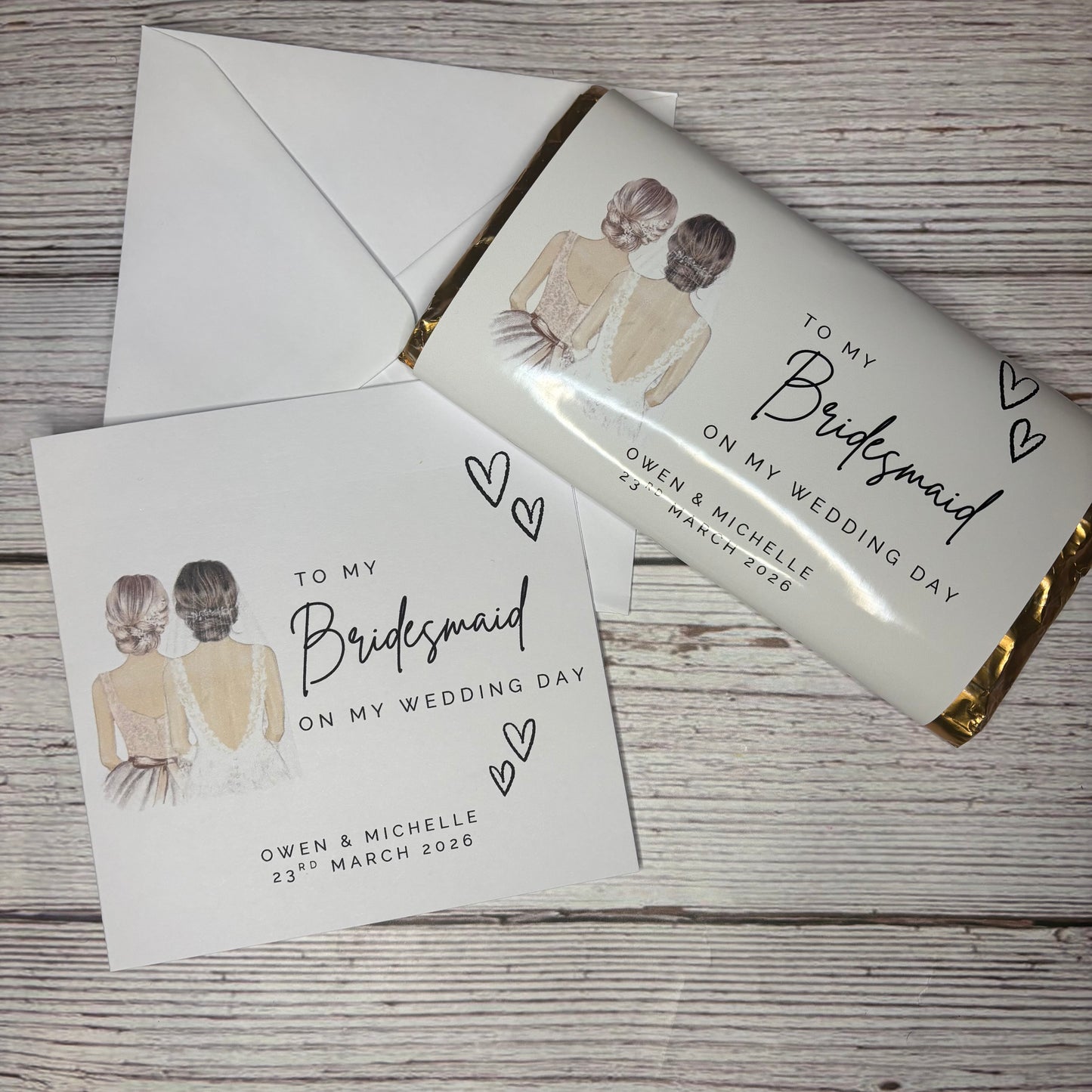 To my Bridesmaid on my Wedding Day Card