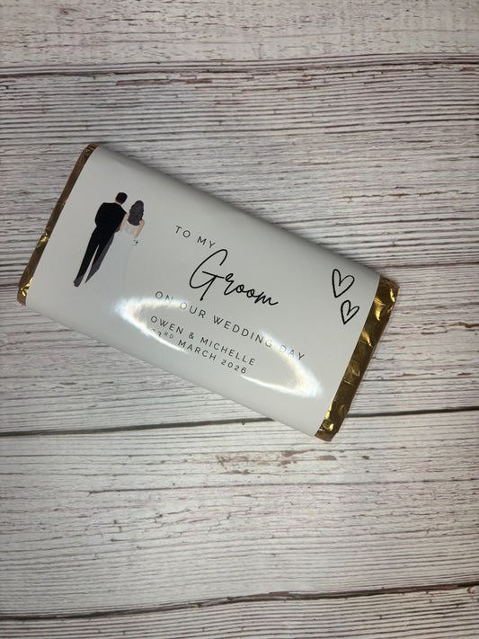 To my Groom on our Wedding Day Card Chocolate Wrapper