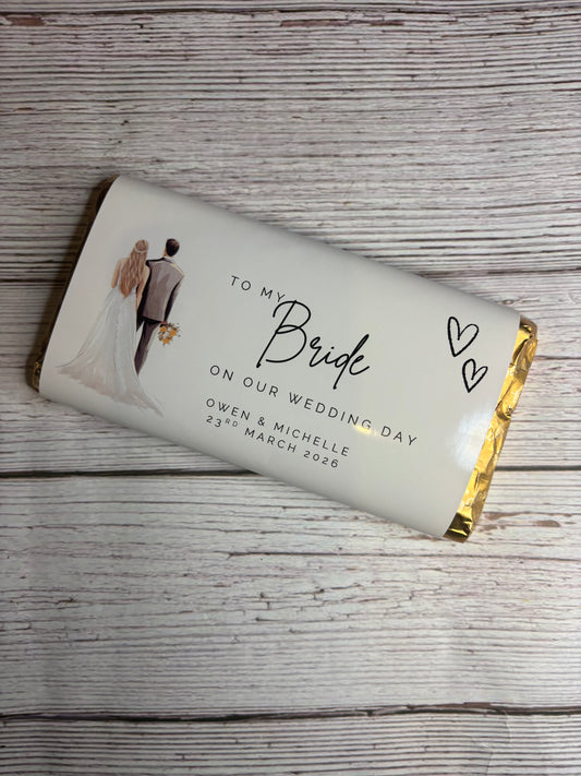 To my Bride on our Wedding Day Card Chocolate Wrapper