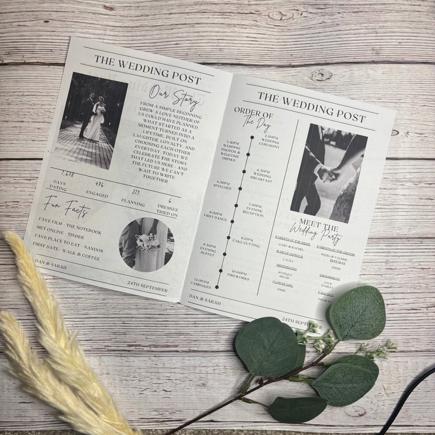Personalised Wedding Newspaper